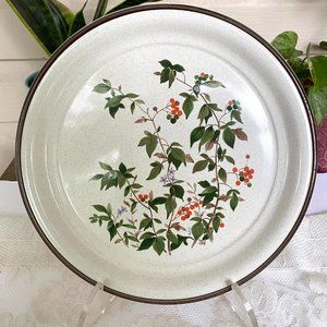 Nitto Overtones Japan "ALLEGHENY 1707" Plate -Red Fruit, Green Leaves, Brown Tri